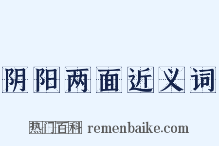 阴阳两面近义词是什么意思的图片